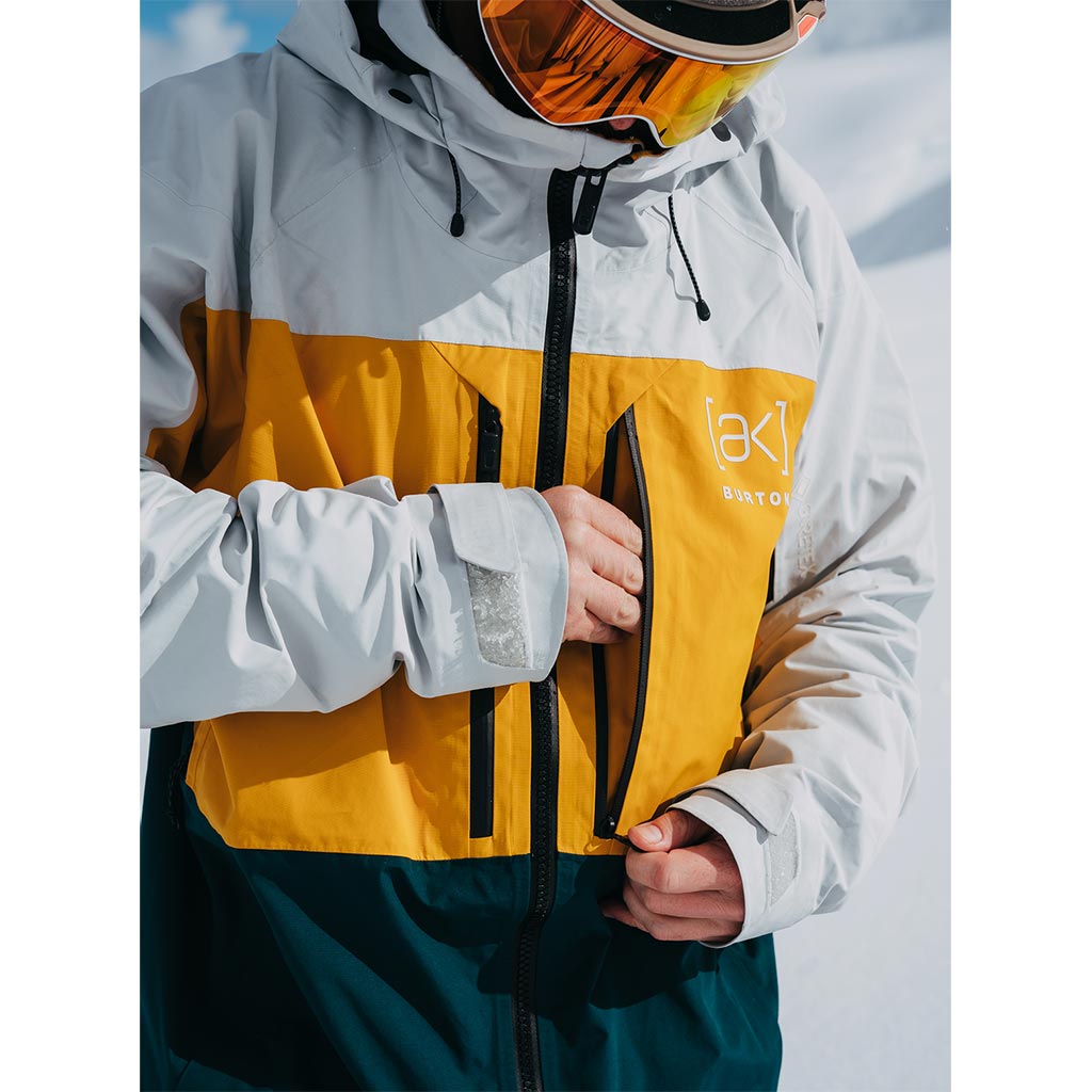 Burton 2025 AK Swash Gore-Tex Jacket - Gray Cloud/Golden Rod/Deep Emerald