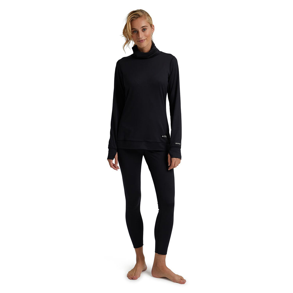 Burton Womens Midweight Long Neck Thermal Top - True Black