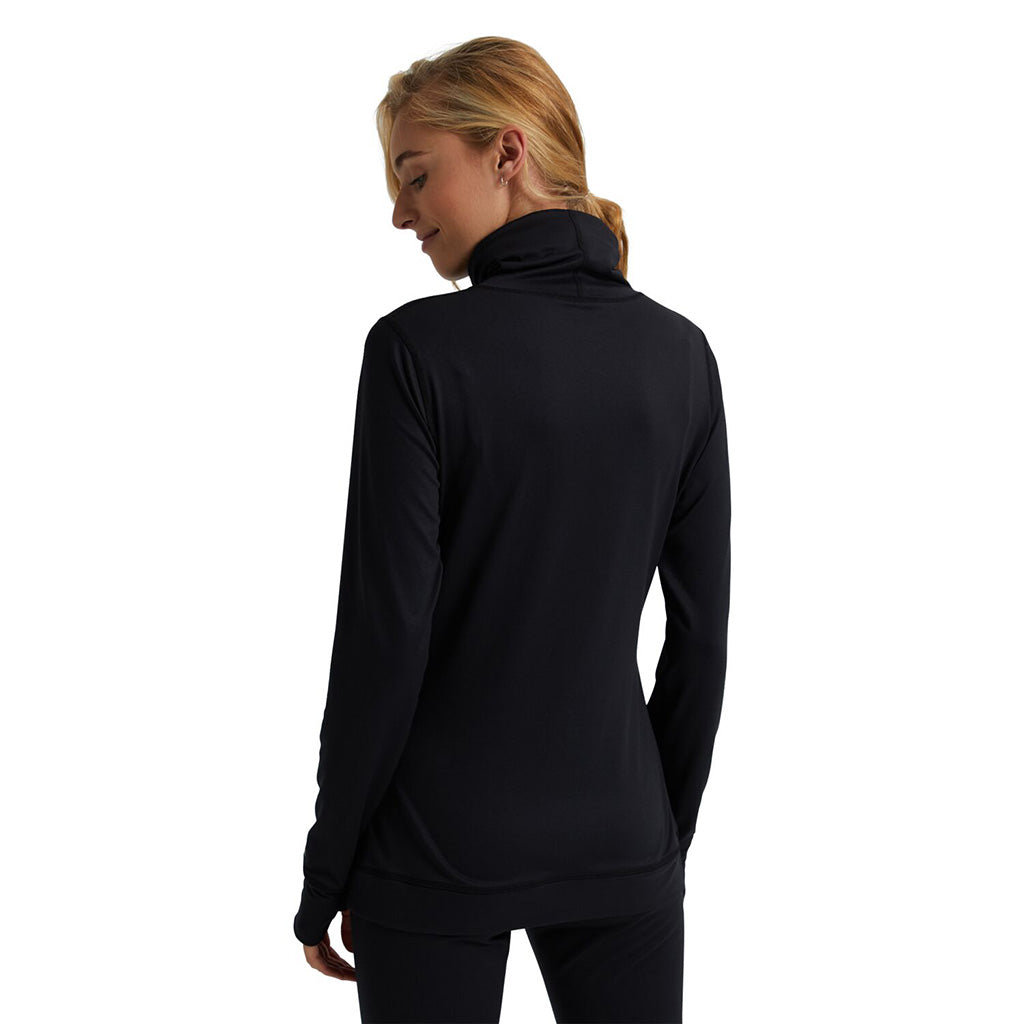 Burton Womens Midweight Long Neck Thermal Top - True Black