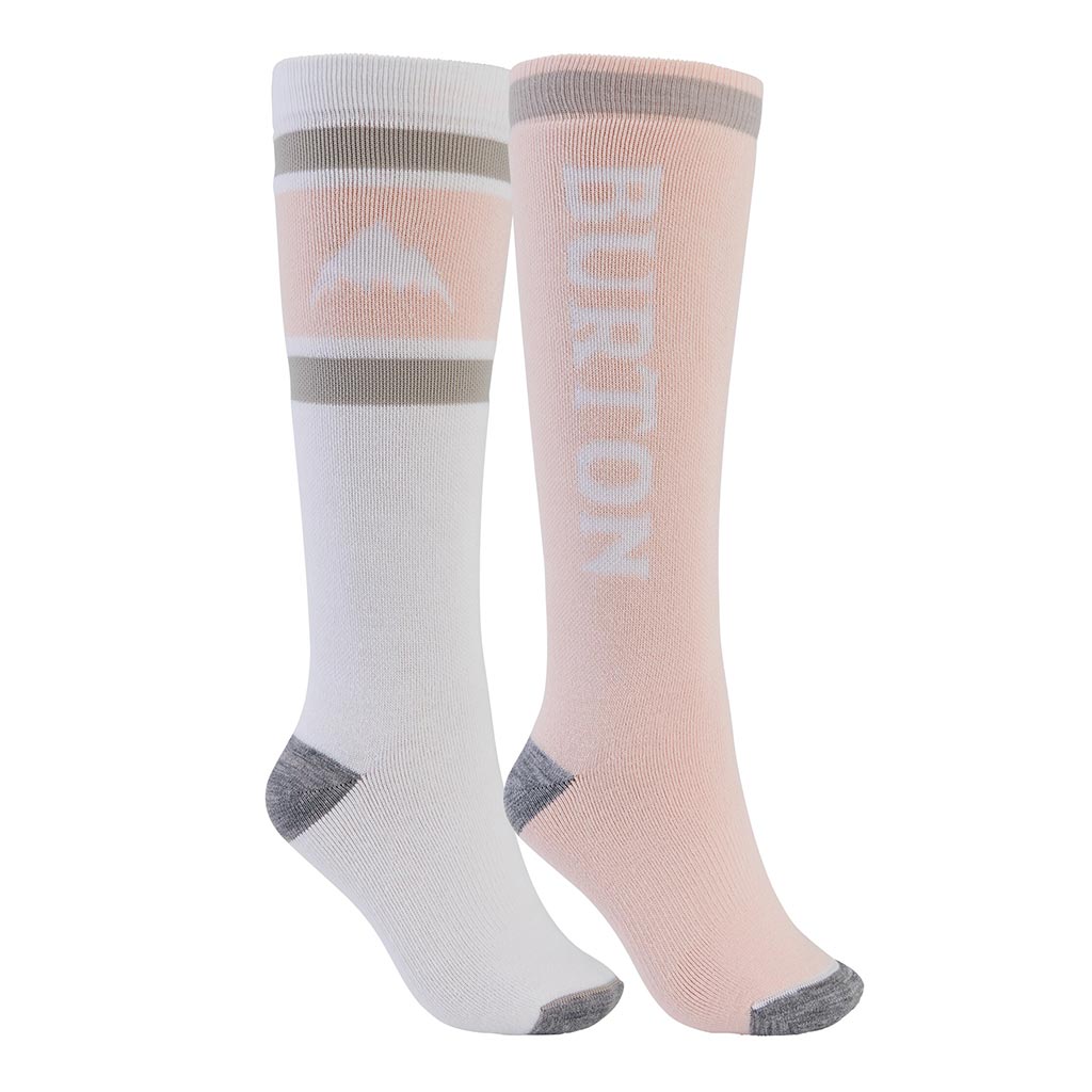 Burton Womens Weekend 2-Pack Socks - Stout White/Peach