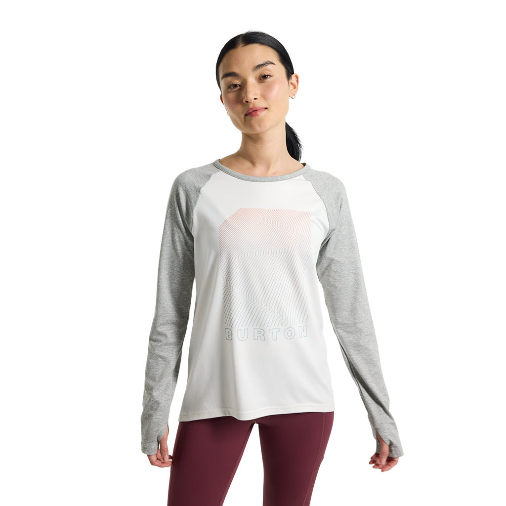 Burton Womens Tech Tee - Stout White/Grey Heather