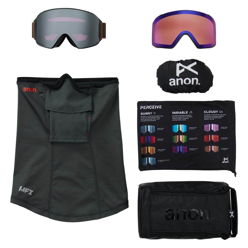 Anon 2026 M4 Cylindrical Goggle - Fiesta Red/Sunny Onyx