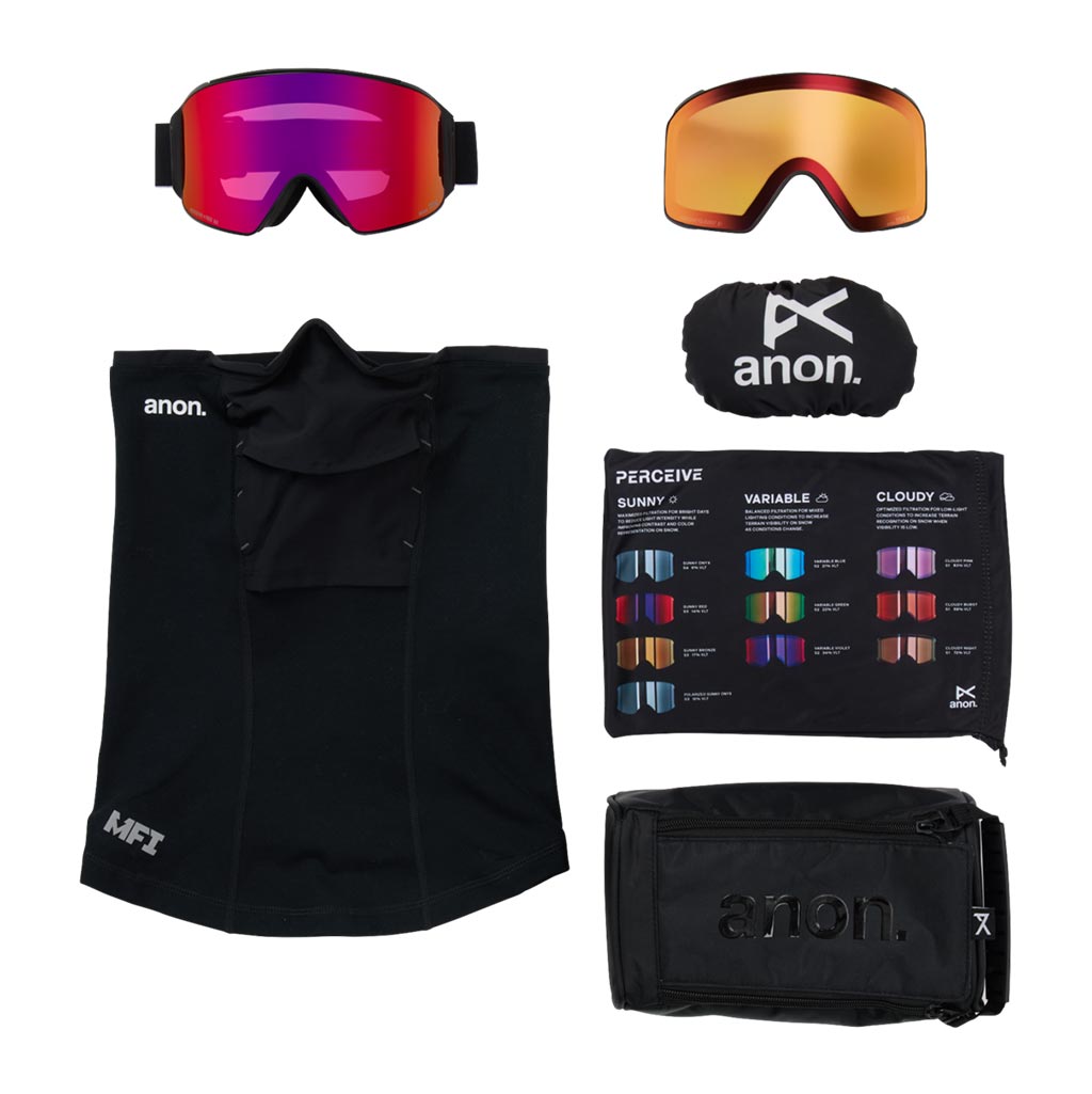 Anon 2026 M4 Cylindrical Goggle - Black/Sunny Red