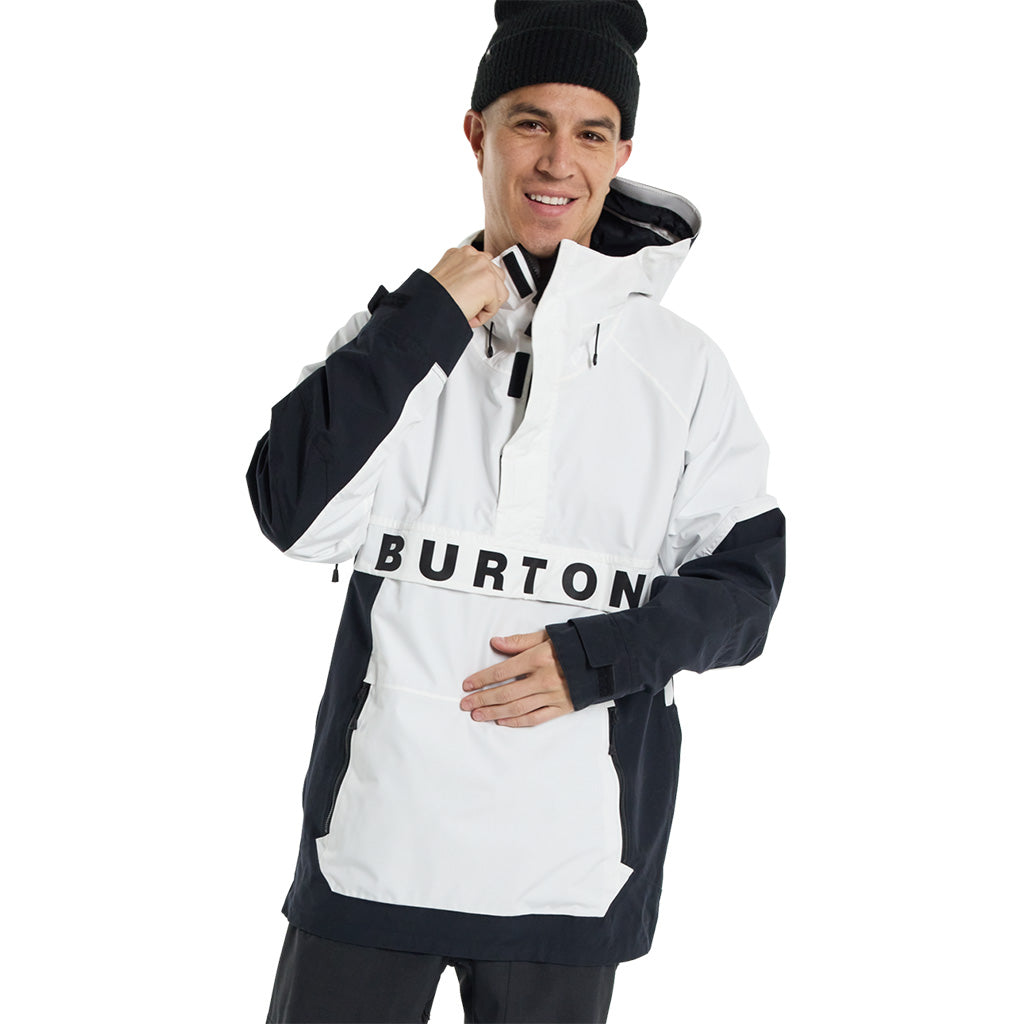 Burton 2024 Frostner Anorak Jacket - Stout White/True Black