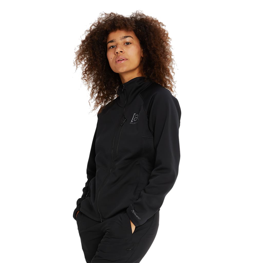 Burton Womens AK Helium Grid Full Zip Fleece - True Black