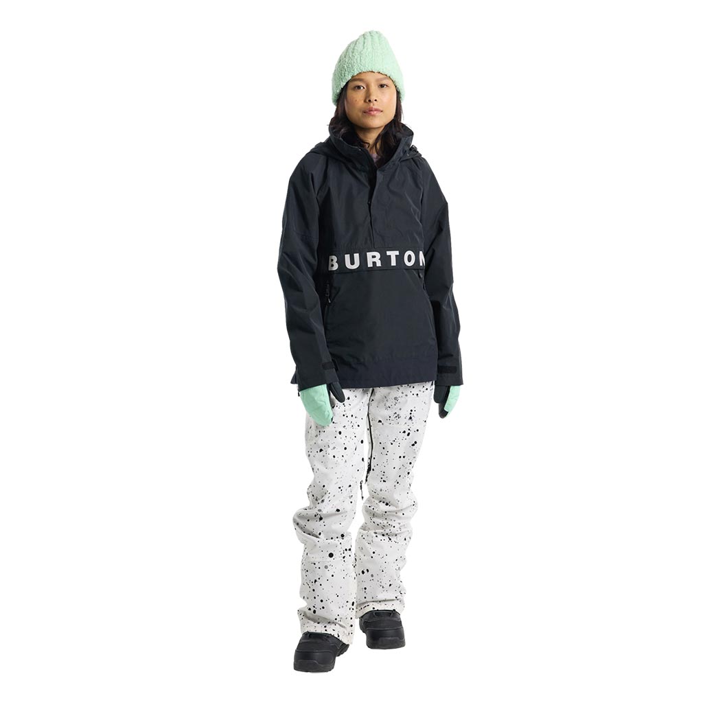 Burton 2025 Womens Frostner Anorak Jacket - True Black/Stout White