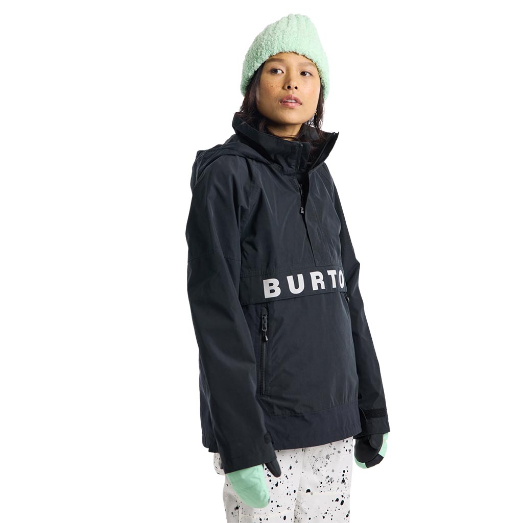 Burton 2025 Womens Frostner Anorak Jacket - True Black/Stout White