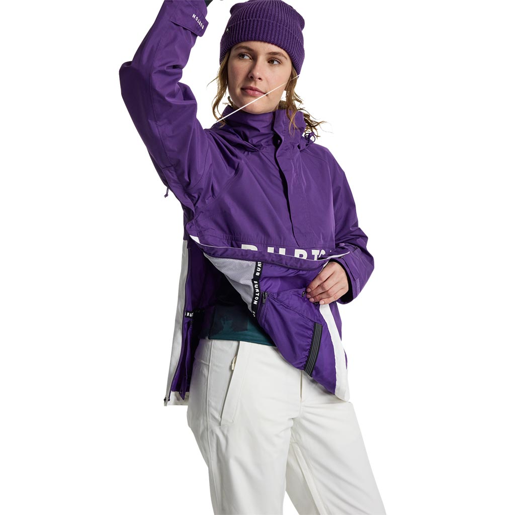 Burton 2025 Womens Frostner Anorak Jacket - Imperial Purple/Stout White