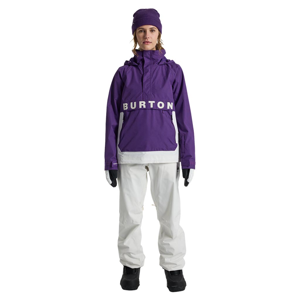 Burton 2025 Womens Frostner Anorak Jacket - Imperial Purple/Stout White