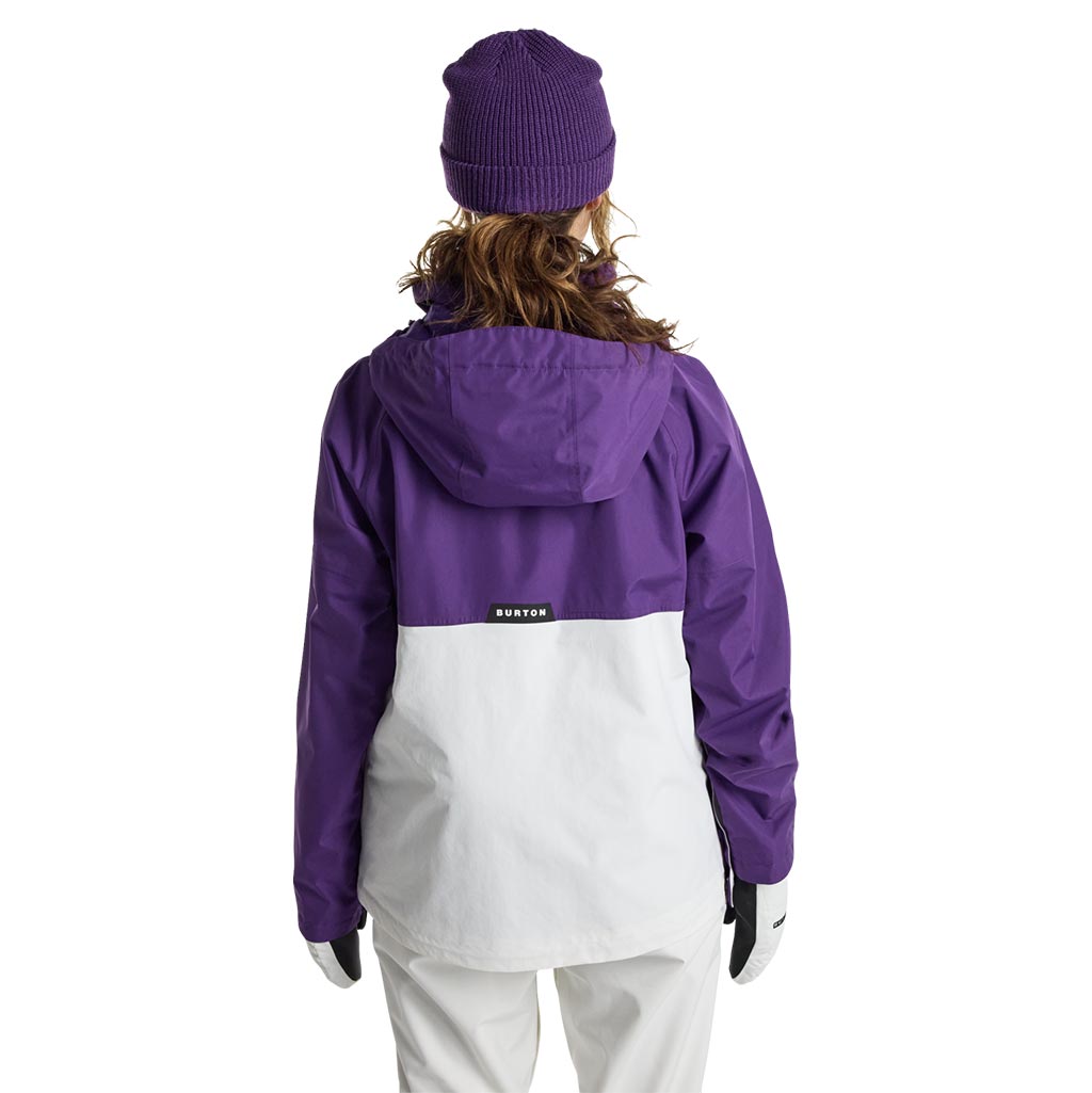Burton 2025 Womens Frostner Anorak Jacket - Imperial Purple/Stout White
