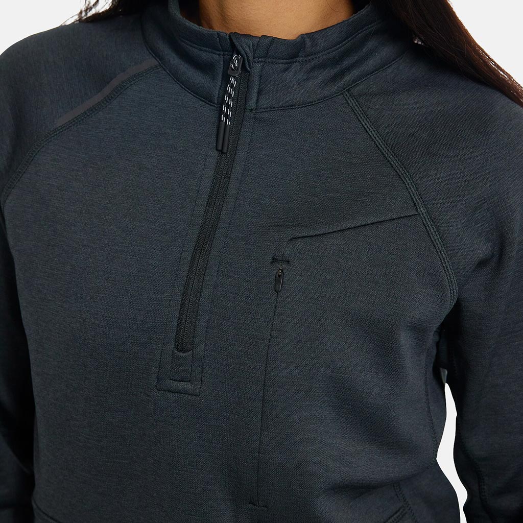 Burton Womens Multipath Grid 1/4 Zip Fleece - True Black