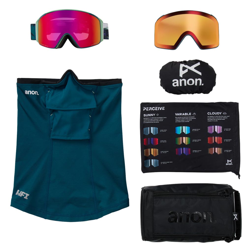 Anon 2026 M4S Cylindrical Goggle - Family Tree/Sunny Red