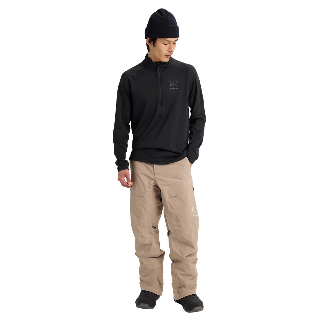 Burton AK Helium Half Zip Grid Fleece - True Black