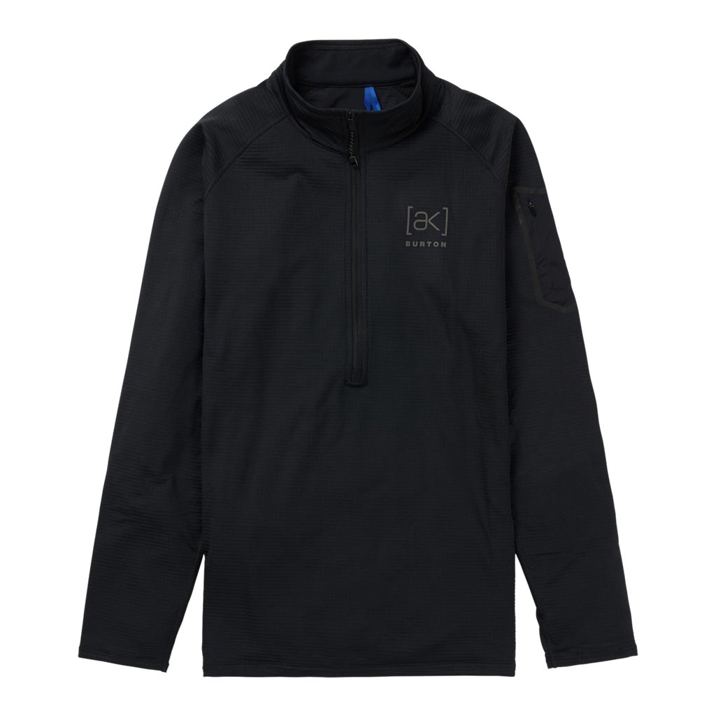 Burton AK Helium Half Zip Grid Fleece - True Black