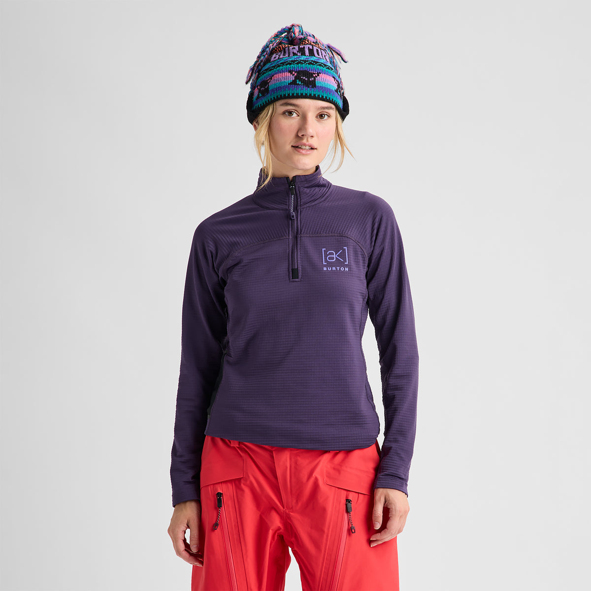 Burton 2027 Womens AK Helium Quarterzip Fleece - Nightshade Purple