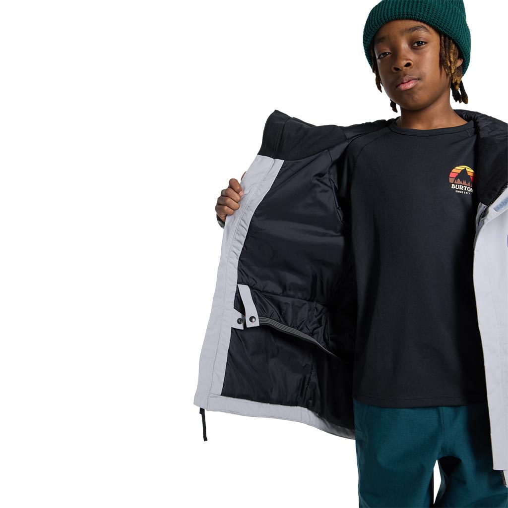 Burton 2026 Kids Skimmer Jacket - Silver Sconce/True Black