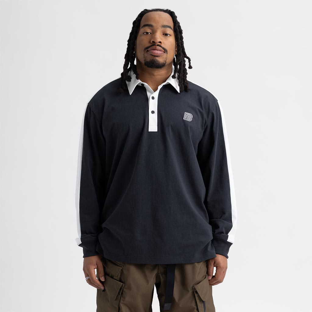 Burton Zeb L/S Rugby Shirt - True Black/Stout White
