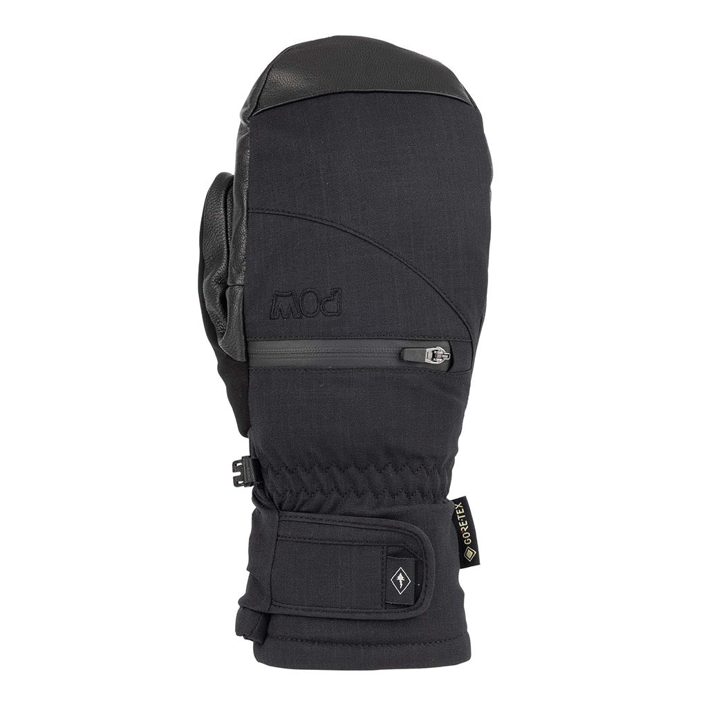 Pow 2025 Cascadia Gore-Tex Short Mitten + Leather - Black