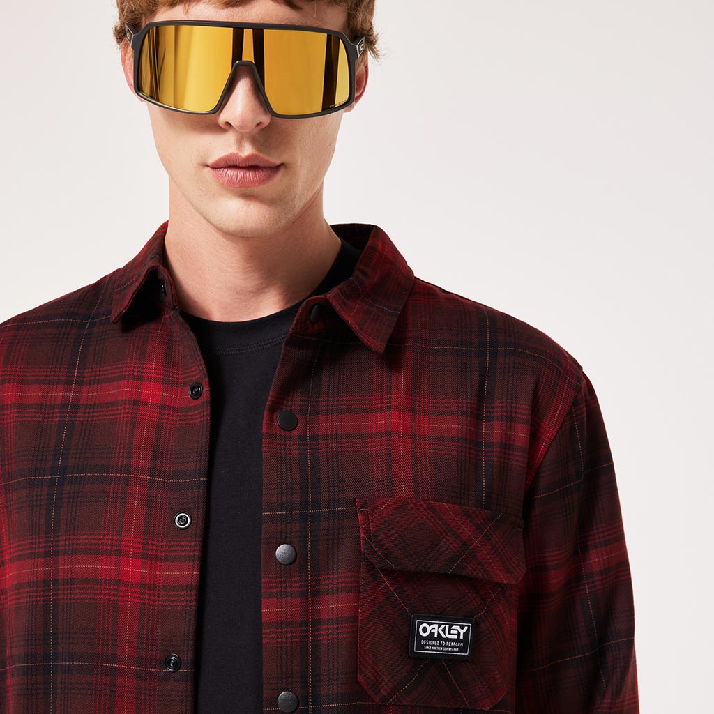 Oakley 2025 Butter Flannel Shirt - Black/Grenache Check