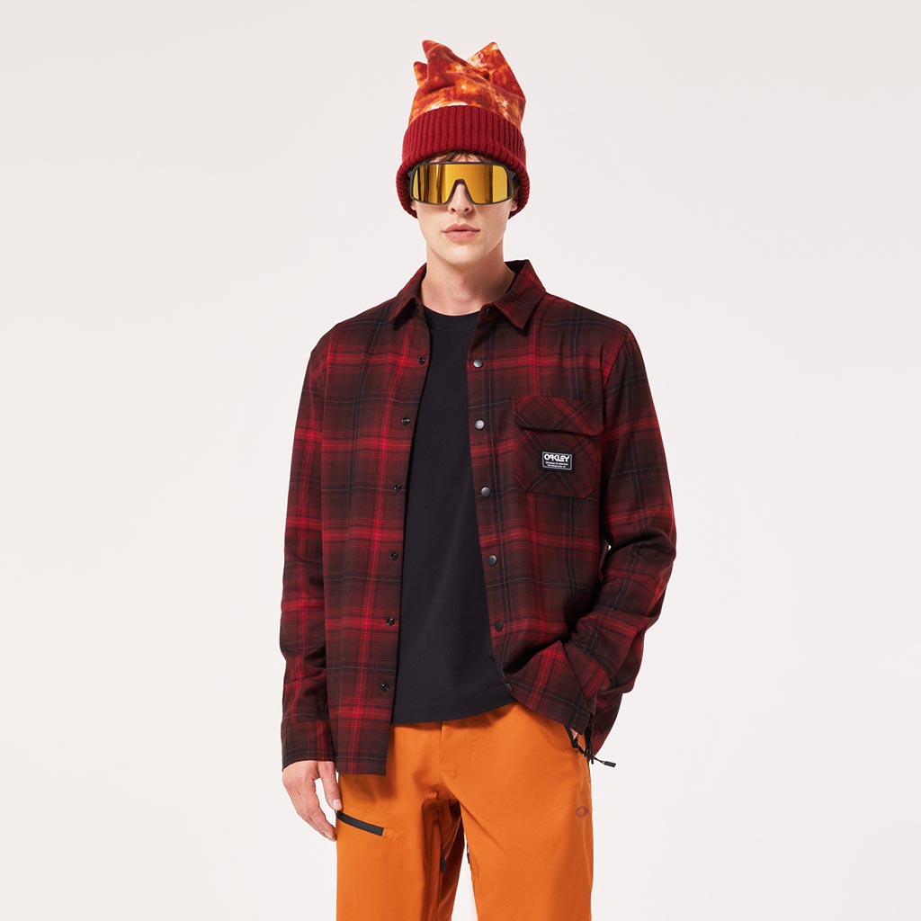 Oakley 2025 Butter Flannel Shirt - Black/Grenache Check