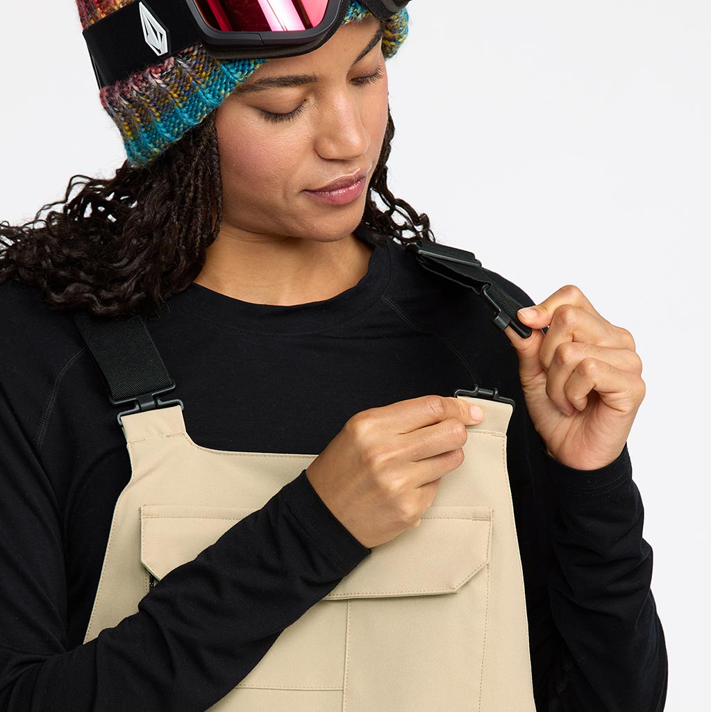 Volcom 2026 Womens Creston 3D Stretch Bib Pant - Oatmeal