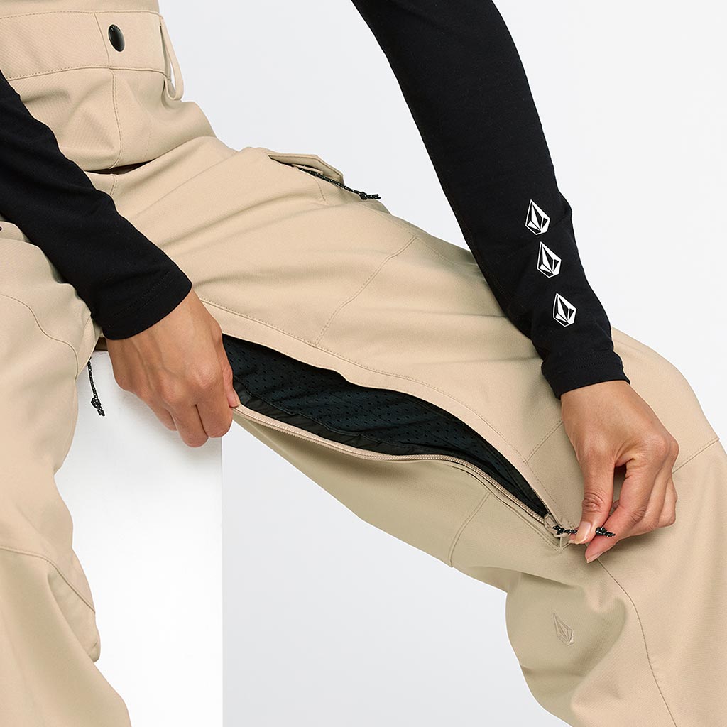 Volcom 2026 Womens Creston 3D Stretch Bib Pant - Oatmeal