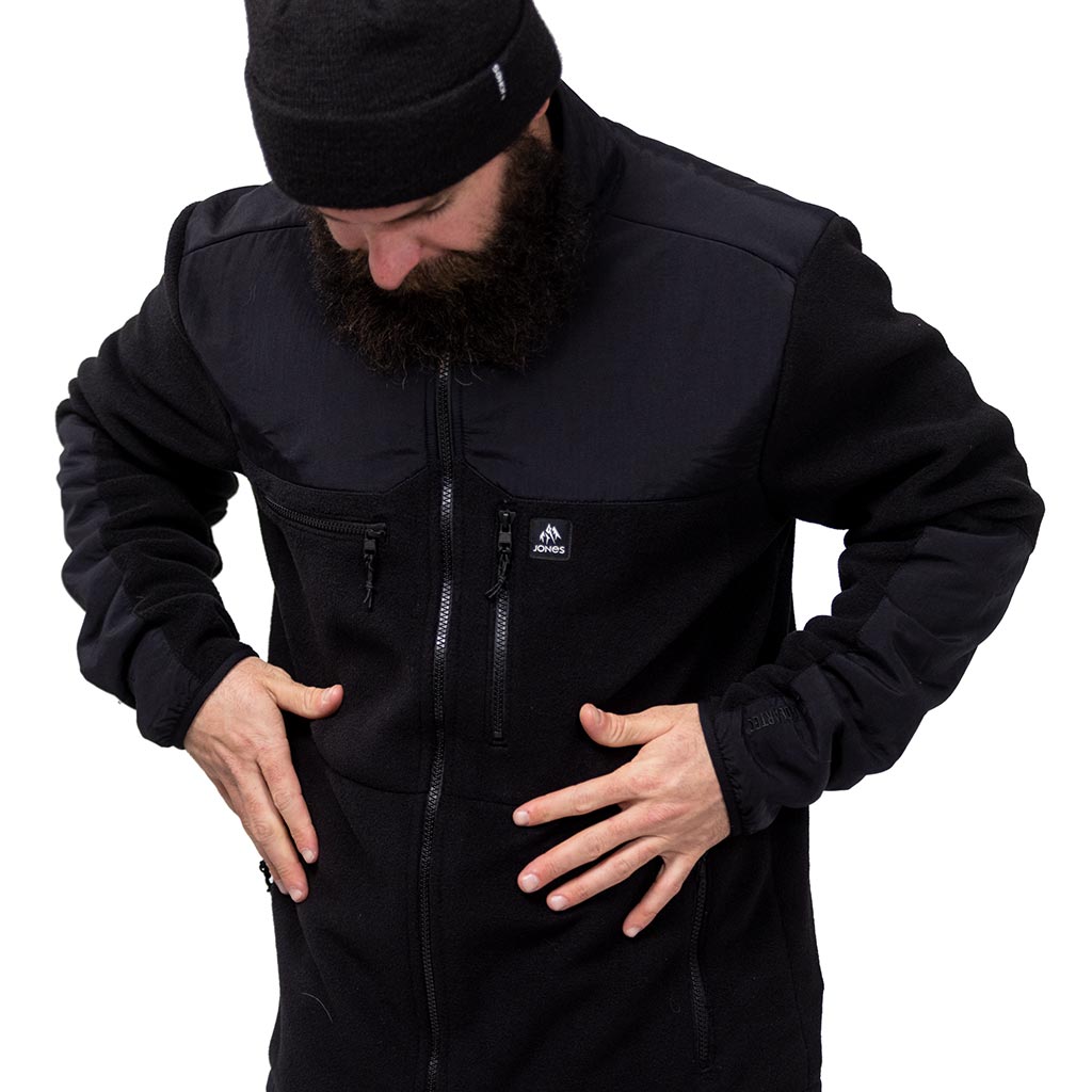 Jones Base Camp Recycled Fleece Jacket - Stealth Black