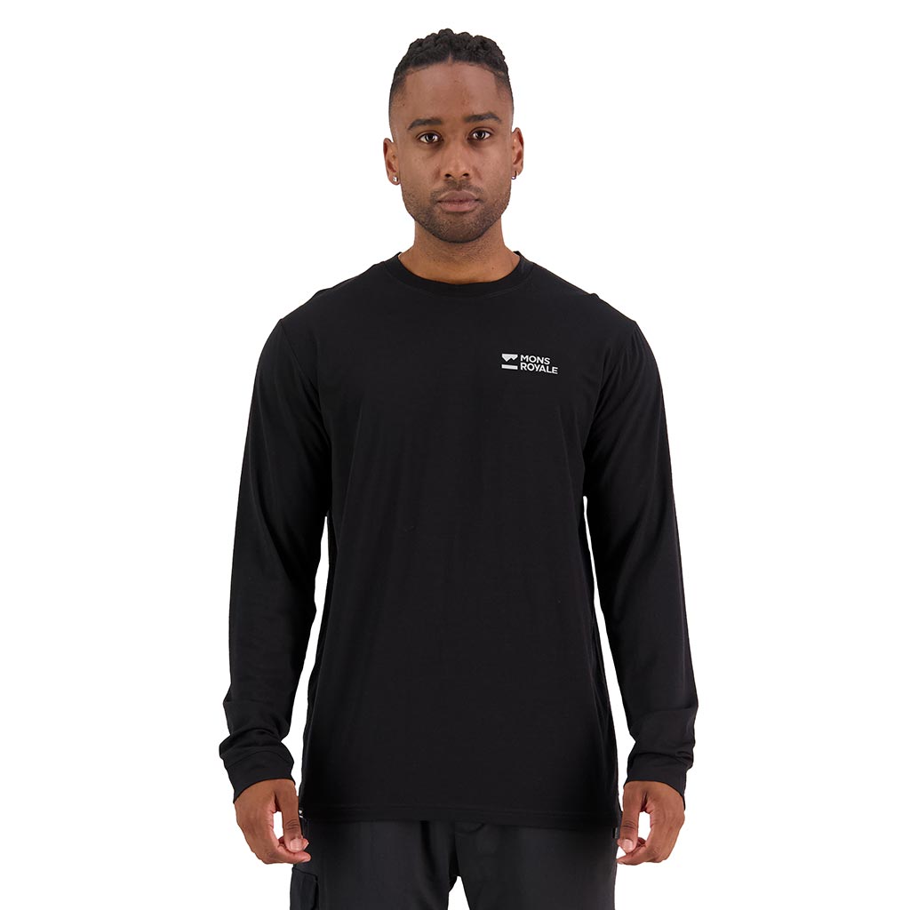 Mons Royale Icon Air Con Long Sleeve Thermal Top - Black