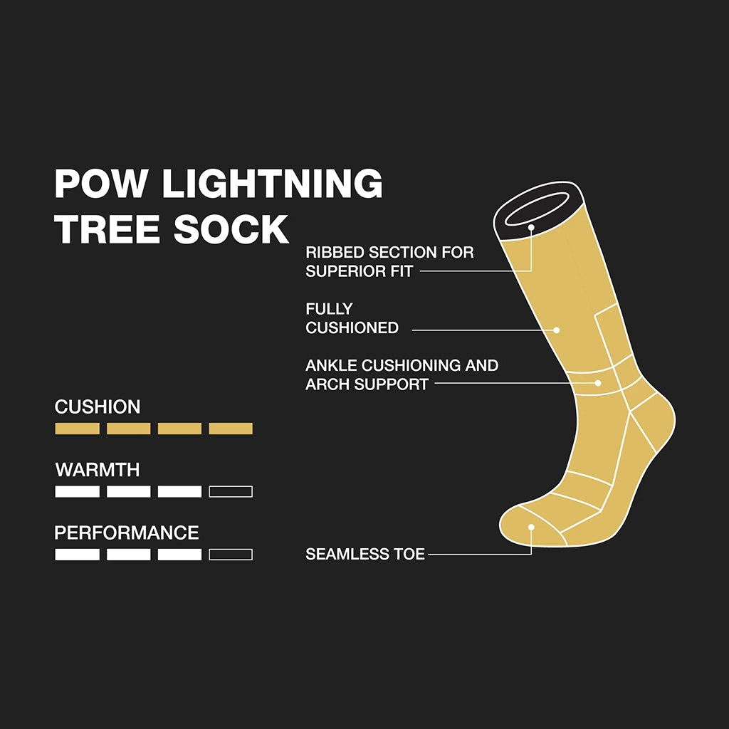 Pow Lightning Tree Sock 3-Pack - White