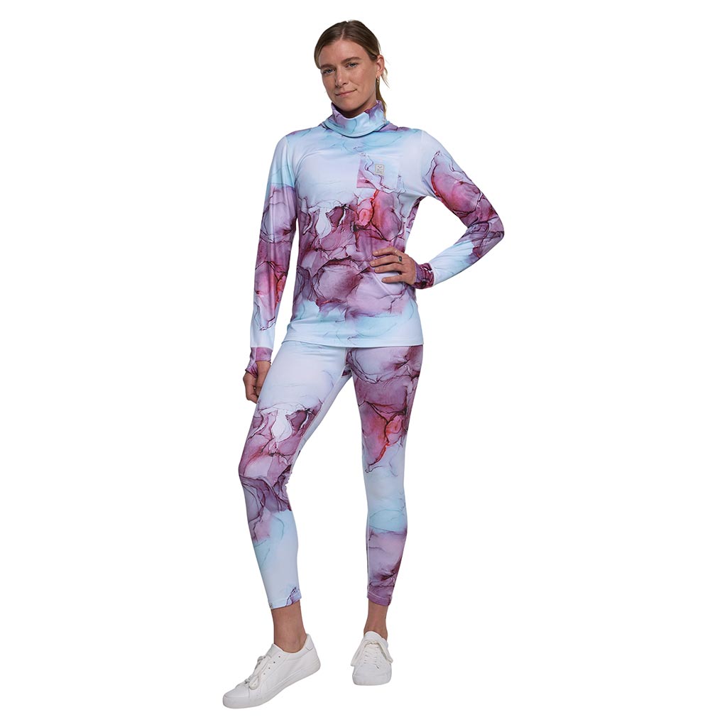 Rojo Womens Park Life Funnel Neck Thermal Top - Rosewater