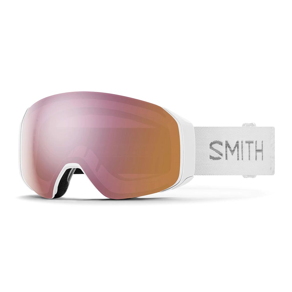Smith 4D Mag S Goggles - White Chunky Knit/Everyday Rose Gold Mirror