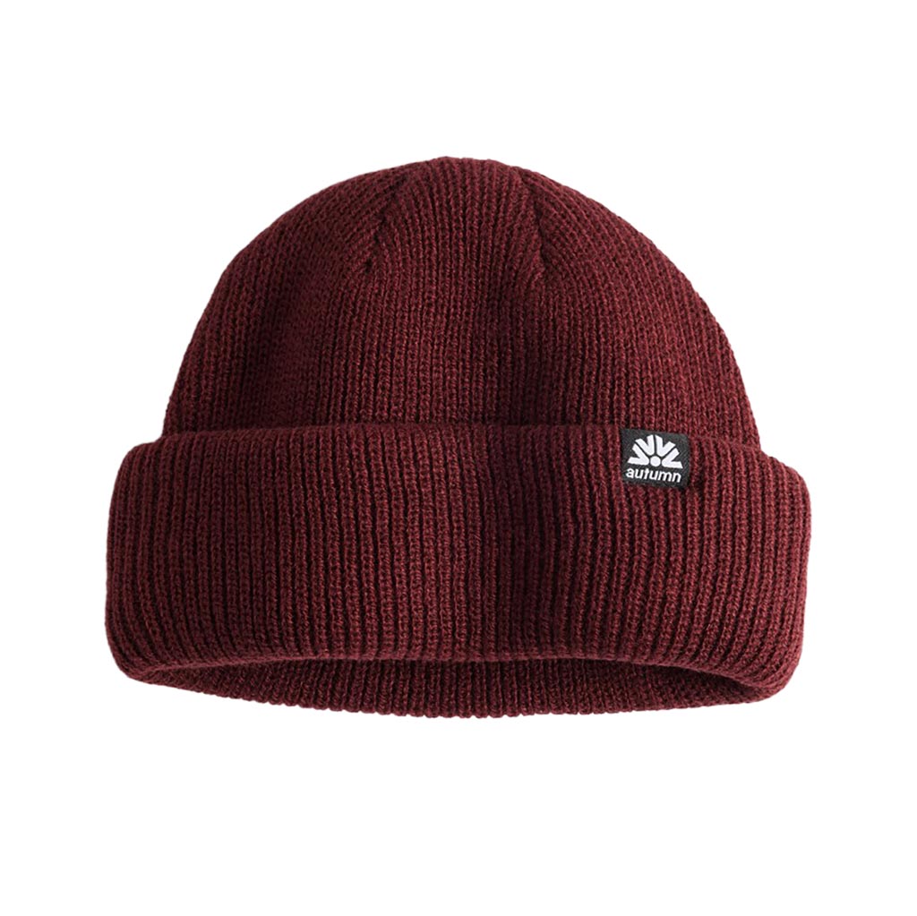 Autumn Double Roll Beanie - Burgundy