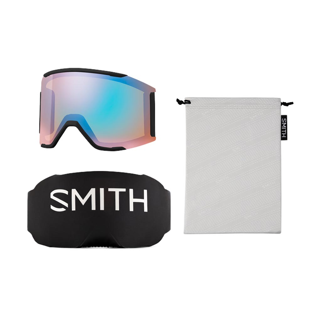 Smith Squad Mag Low Bridge Goggle - Black/Chromapop Everyday Rose Gold