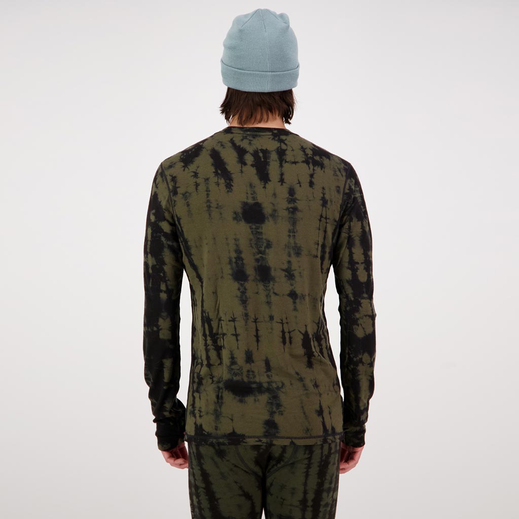 Mons Royale Cascade Merino Flex LS Thermal Top - Olive Tie Dye