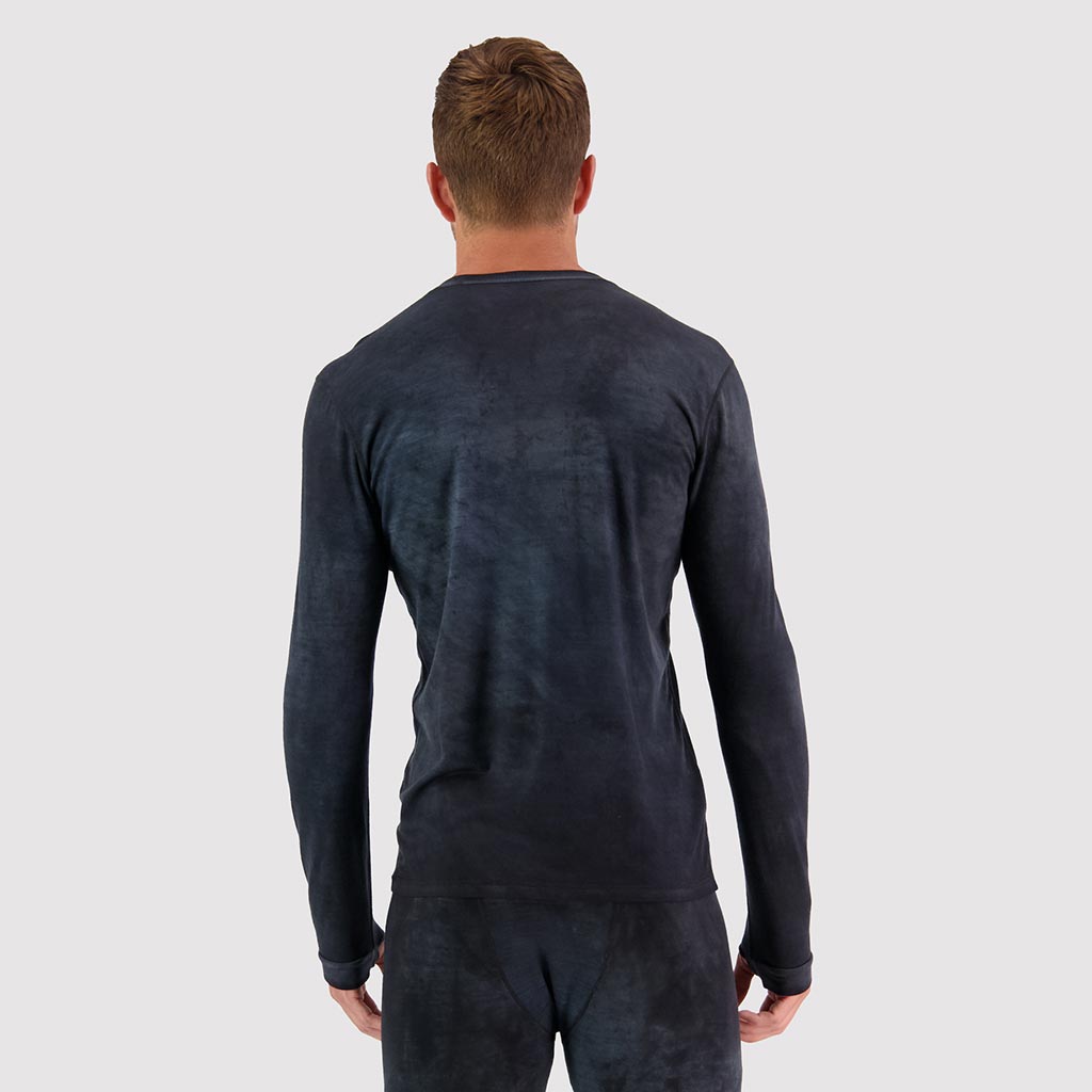Mons Royale Cascade Merino Flex LS Thermal Top - Black Storm Wash