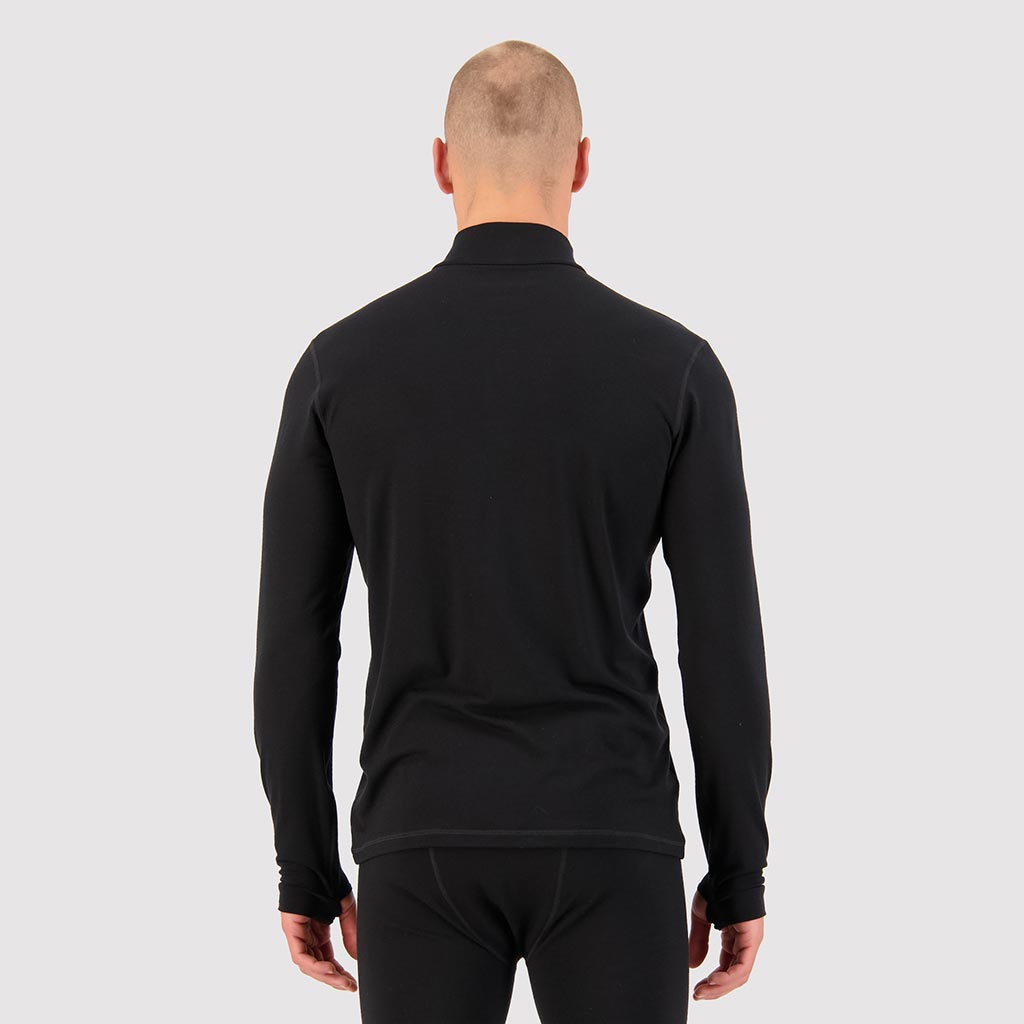 Mons Royale Cascade Merino Flex 1/4 Zip Thermal Top - Black