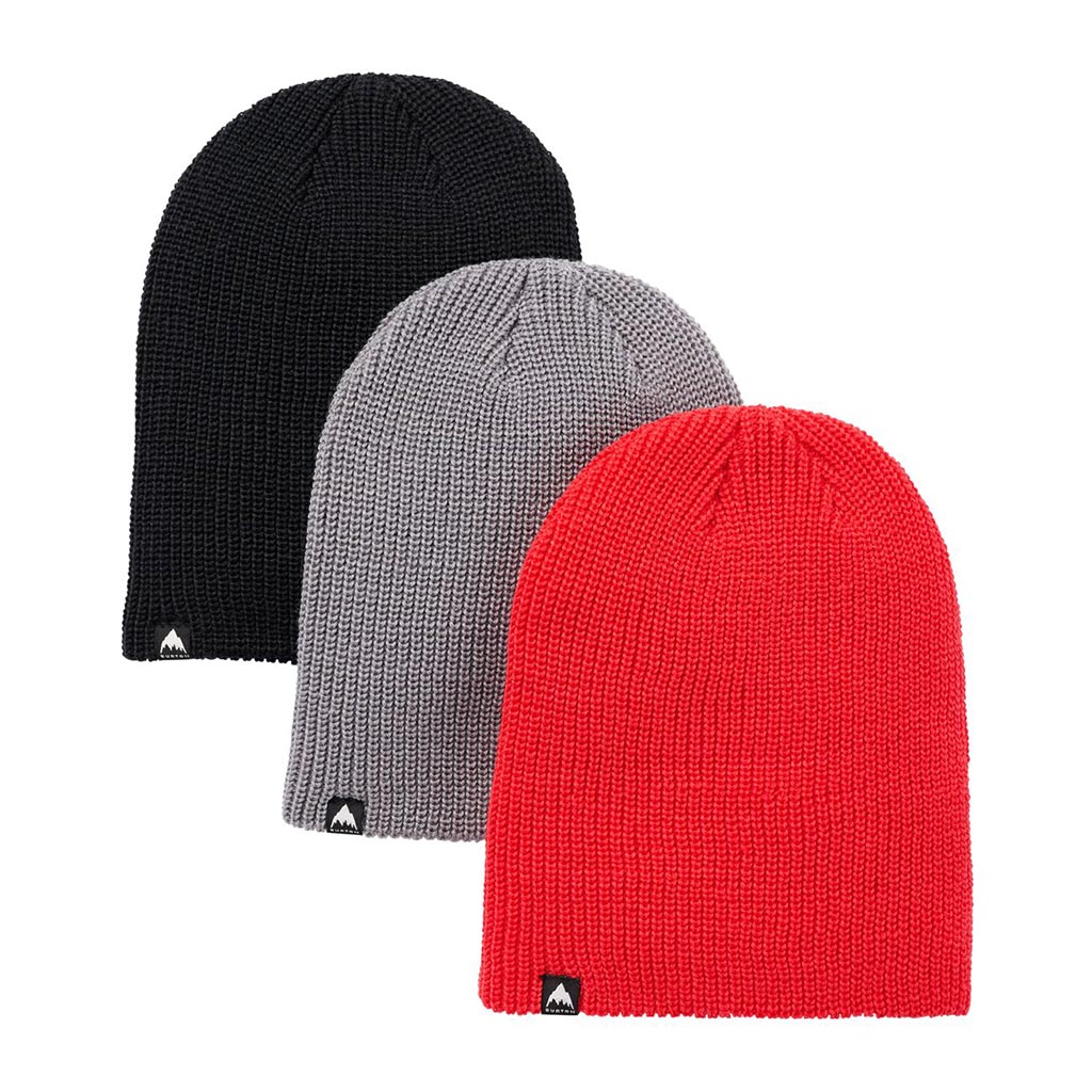 Burton Kids Recycled DND Beanie 3 Pack - True Black/Sharkskin/Tomato