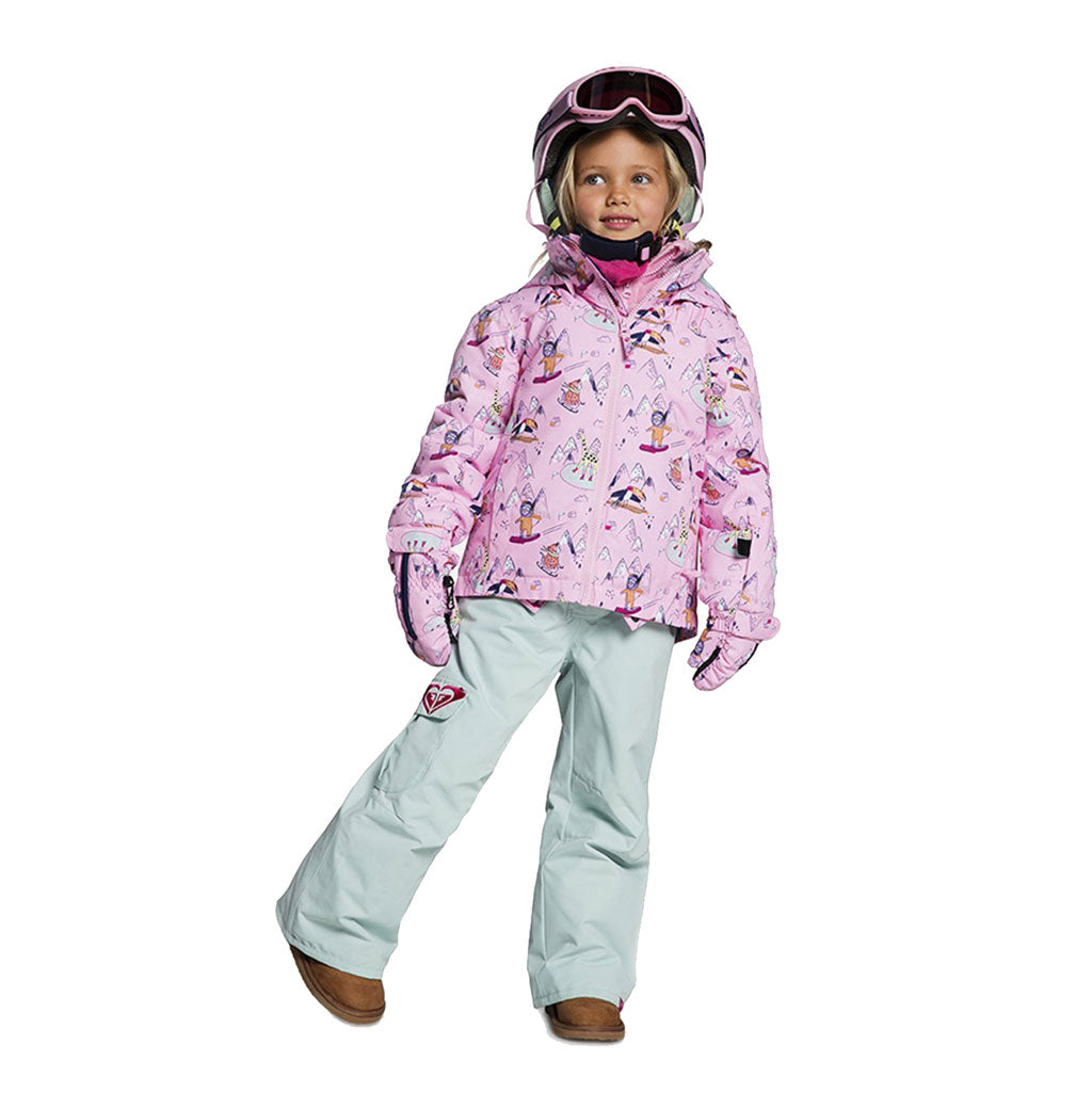 Roxy 2020 Girls Mini Jetty Jacket - Prism Pink Snow Trip - Size 2